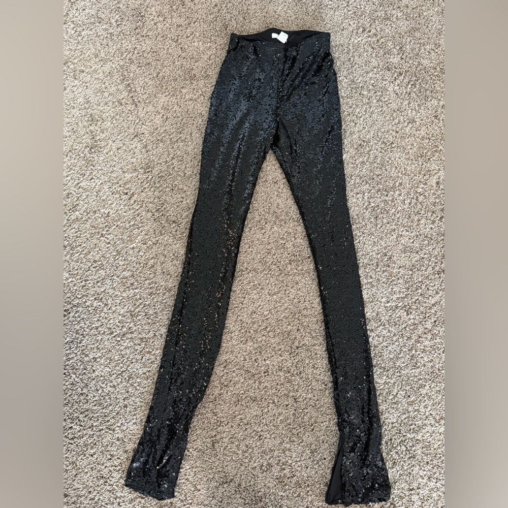 H&M Black Sequin Skinny Pants